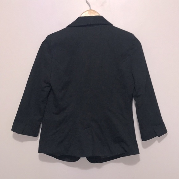 GIBSON womens black one button stretchy blazer size Small 3/4 sleeve - Picture 4 of 13
